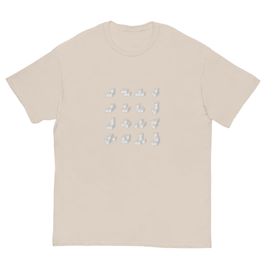 キューブ モノクロ クラシックTシャツ [ライトカラー] ナチュラル S 00