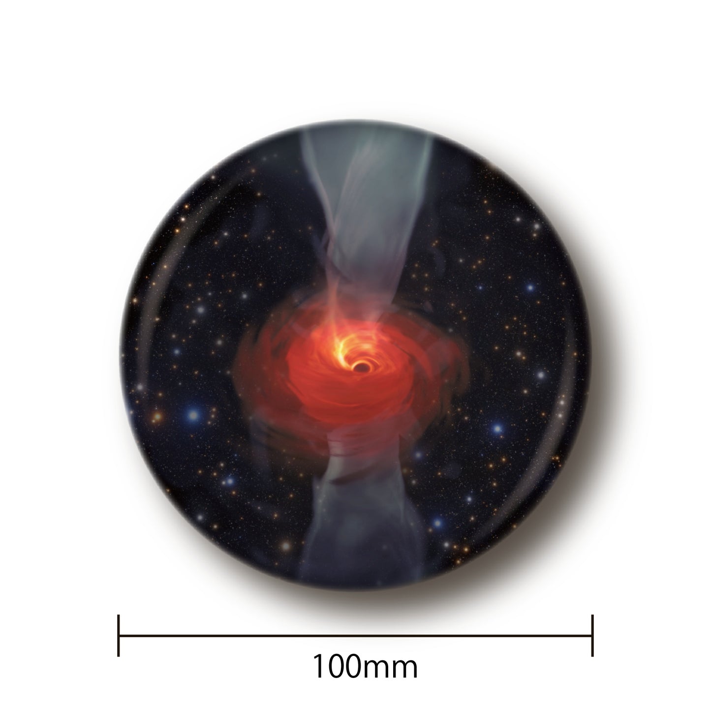 M87中心 ブラックホール  缶バッジ [特大] M87中心ブラックホール周辺イメージ図 01