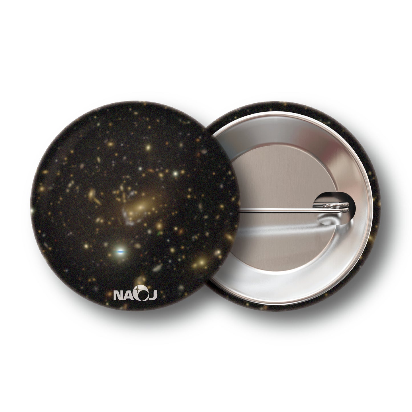国立天文台  すばる望遠鏡HSCで見る宇宙  缶バッジ [小] 重力レンズ 2SLAQJ144132.67-005358.3 00