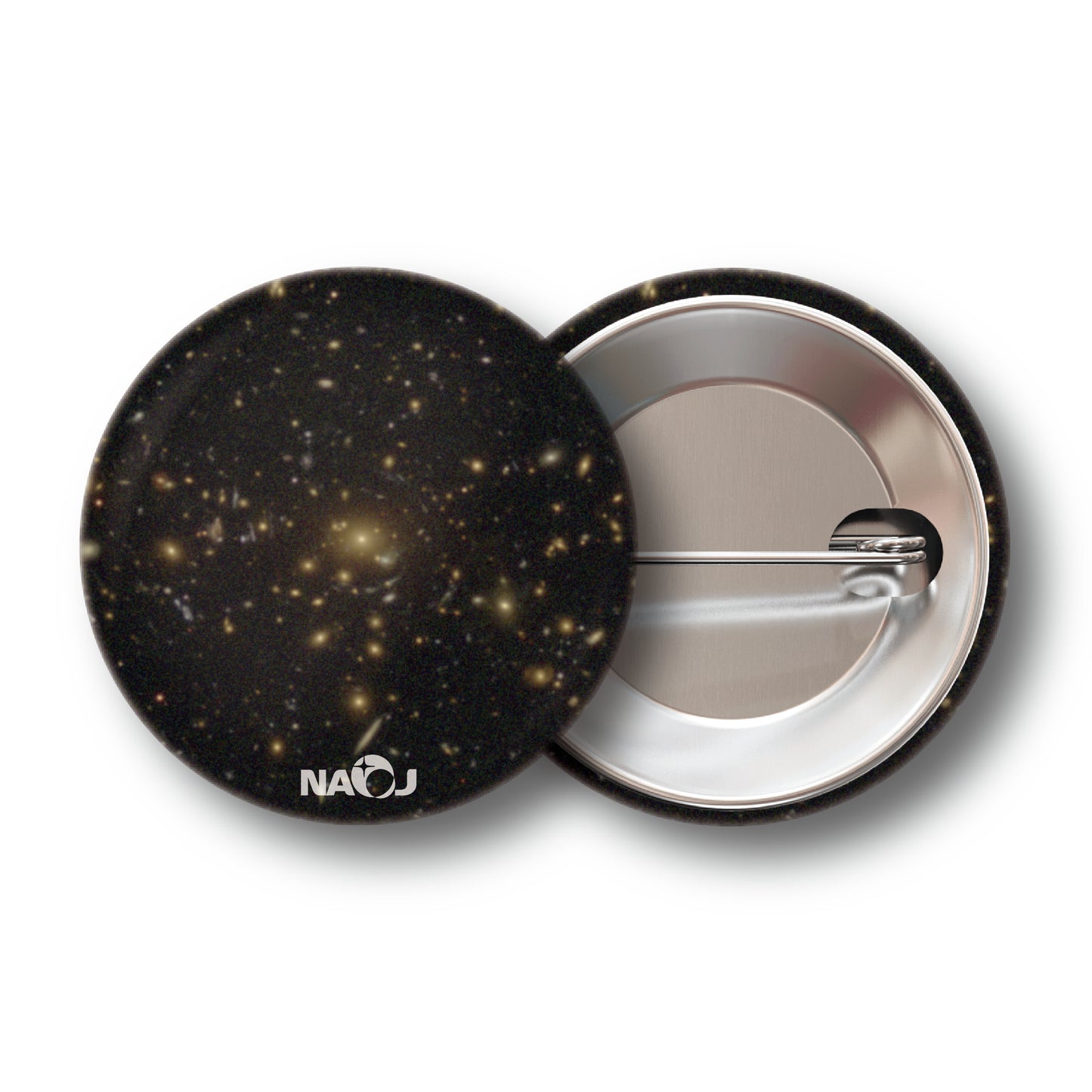 国立天文台  すばる望遠鏡HSCで見る宇宙  缶バッジ [小] 重力レンズ NVSSJ142016+005718 00