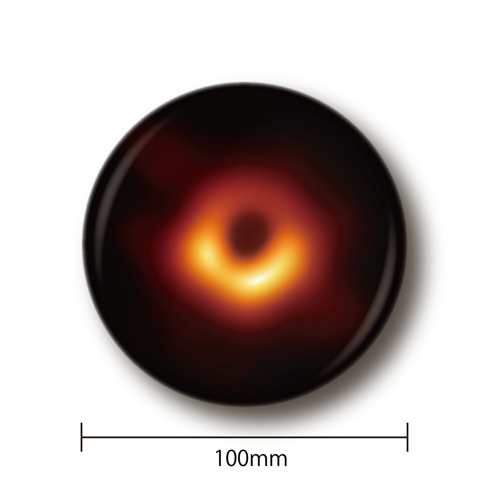 M87中心 ブラックホール  缶バッジ [特大] EHTで撮影したM87中心ブラックホール画像 01