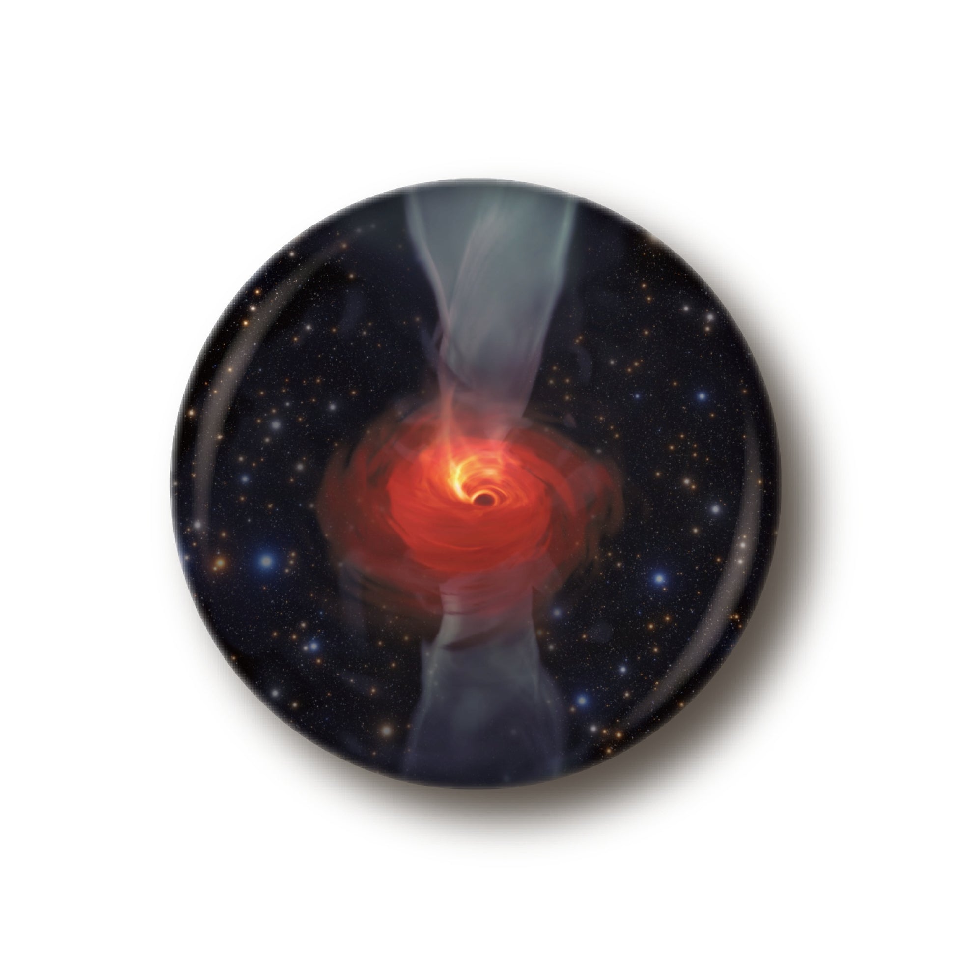 M87中心 ブラックホール  缶バッジ [小] M87中心ブラックホール周辺イメージ図 00