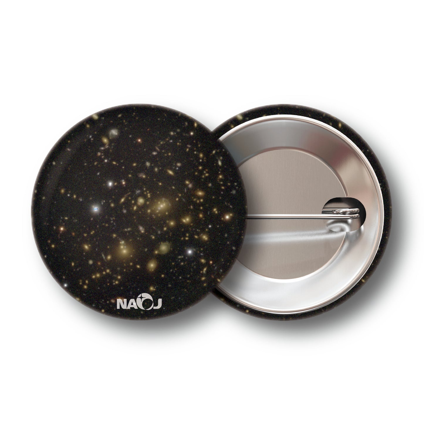 国立天文台  すばる望遠鏡HSCで見る宇宙  缶バッジ [小] 重力レンズ SDSSJ115214.19+003126.5 00