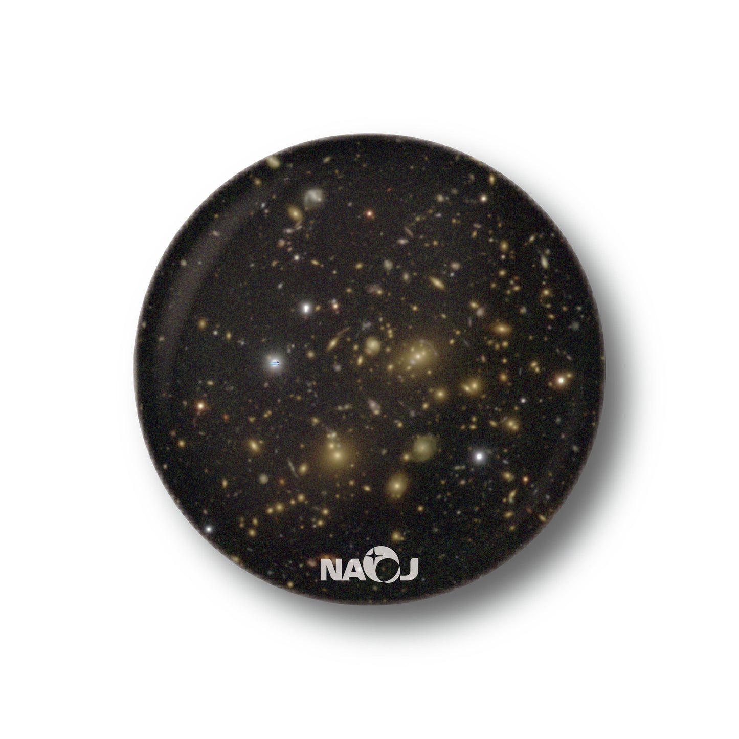 国立天文台  すばる望遠鏡HSCで見る宇宙  缶バッジ [小] 重力レンズ SDSSJ115214.19+003126.5 01