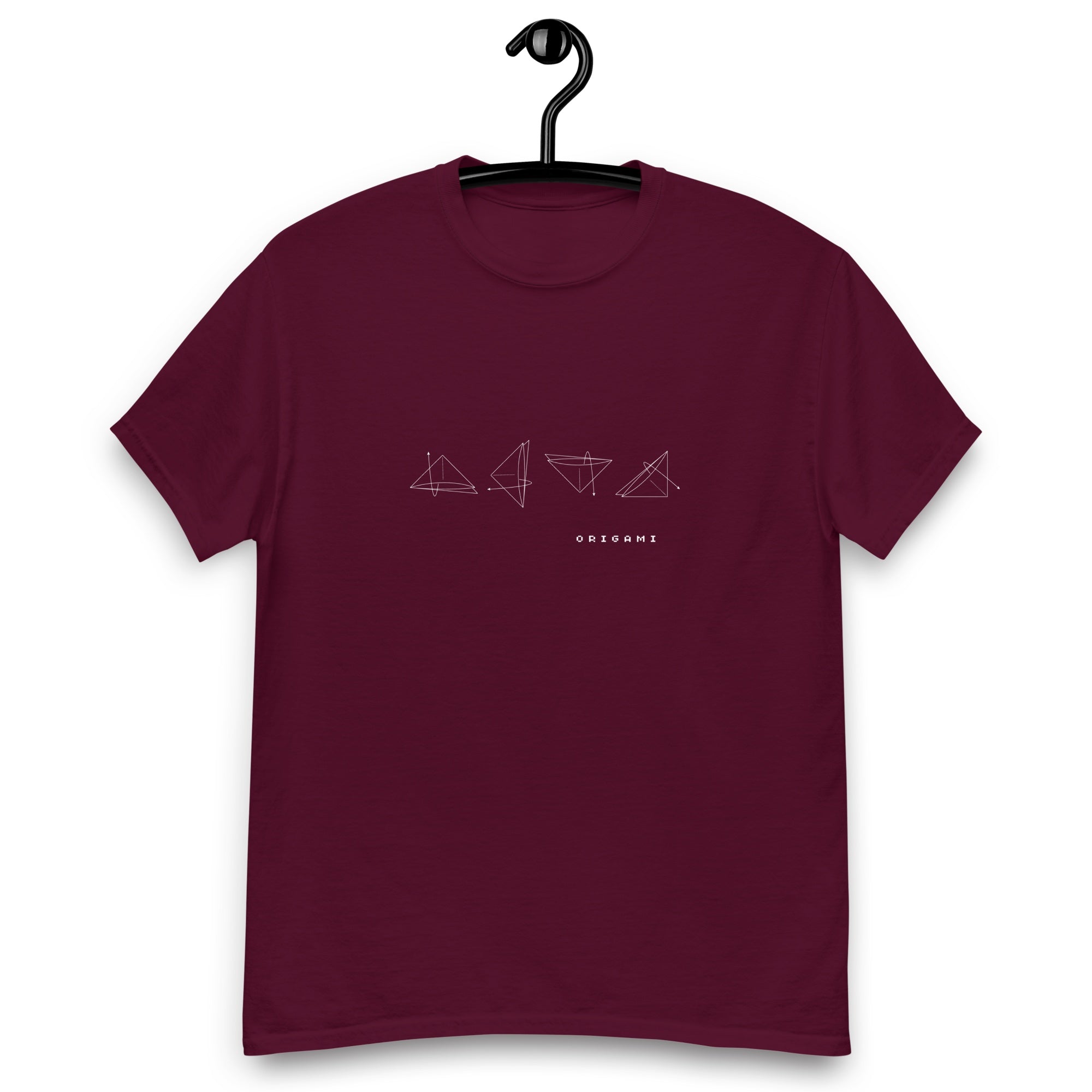 折り図 三角 クラシックTシャツ [ダークカラー] マルーン 4XL 02
