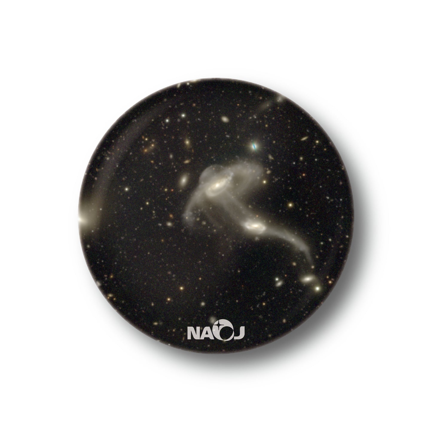 国立天文台  すばる望遠鏡HSCで見る宇宙  缶バッジ [小] 衝突銀河 UGC9327&FIRST 01