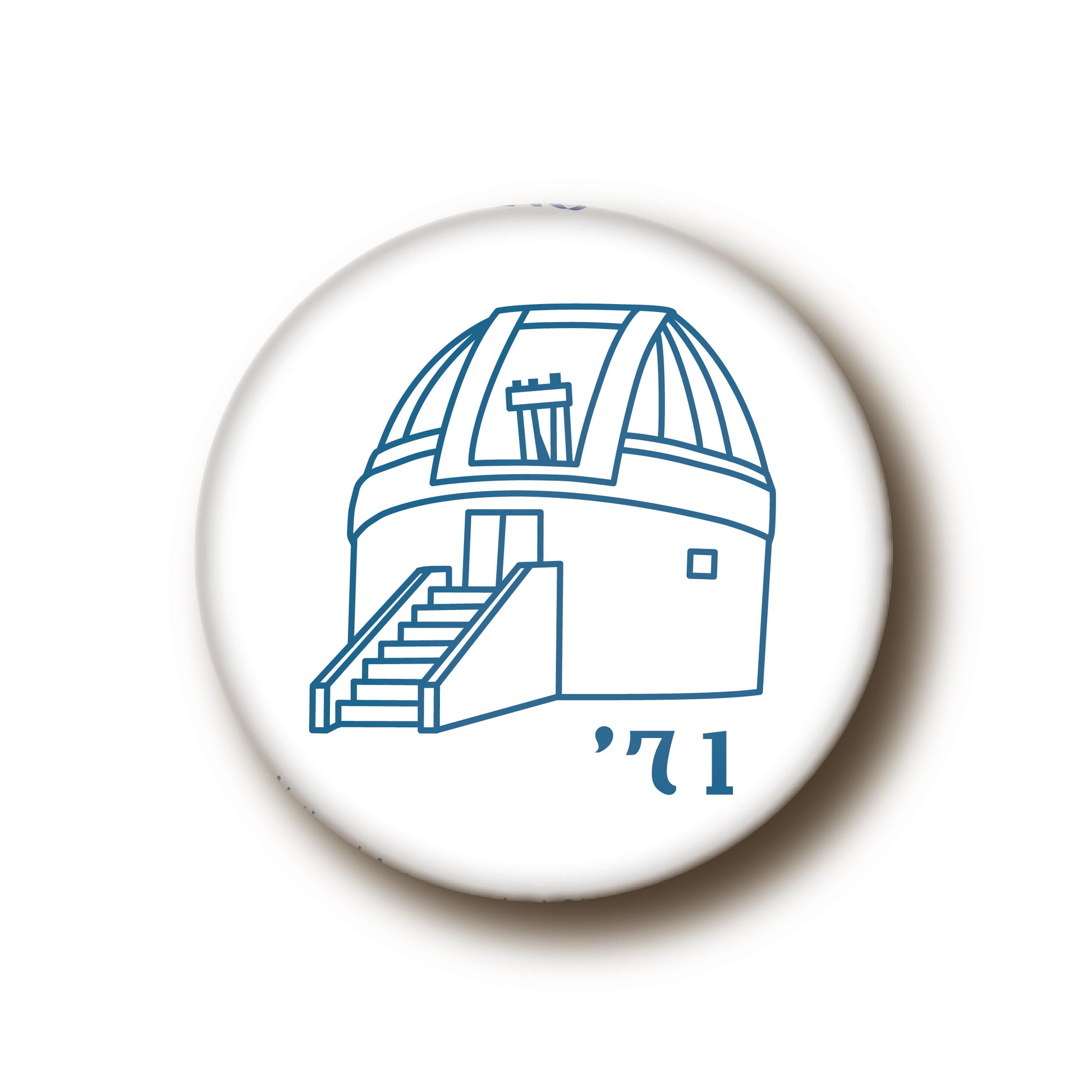 国立天文台  ロゴマーク  缶バッジ [小] ’71大赤道儀室 ホワイト 01