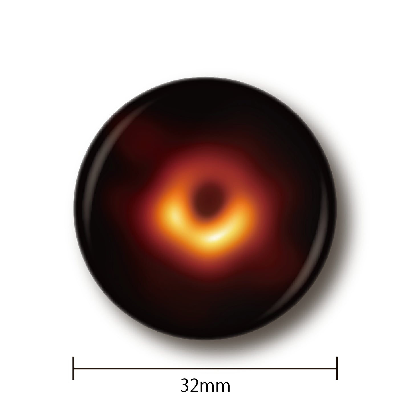 M87中心 ブラックホール  缶バッジ [小] EHTで撮影したM87中心ブラックホール画像 01