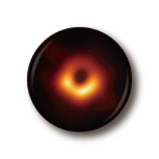 M87中心 ブラックホール  缶バッジ [特大] EHTで撮影したM87中心ブラックホール画像 00