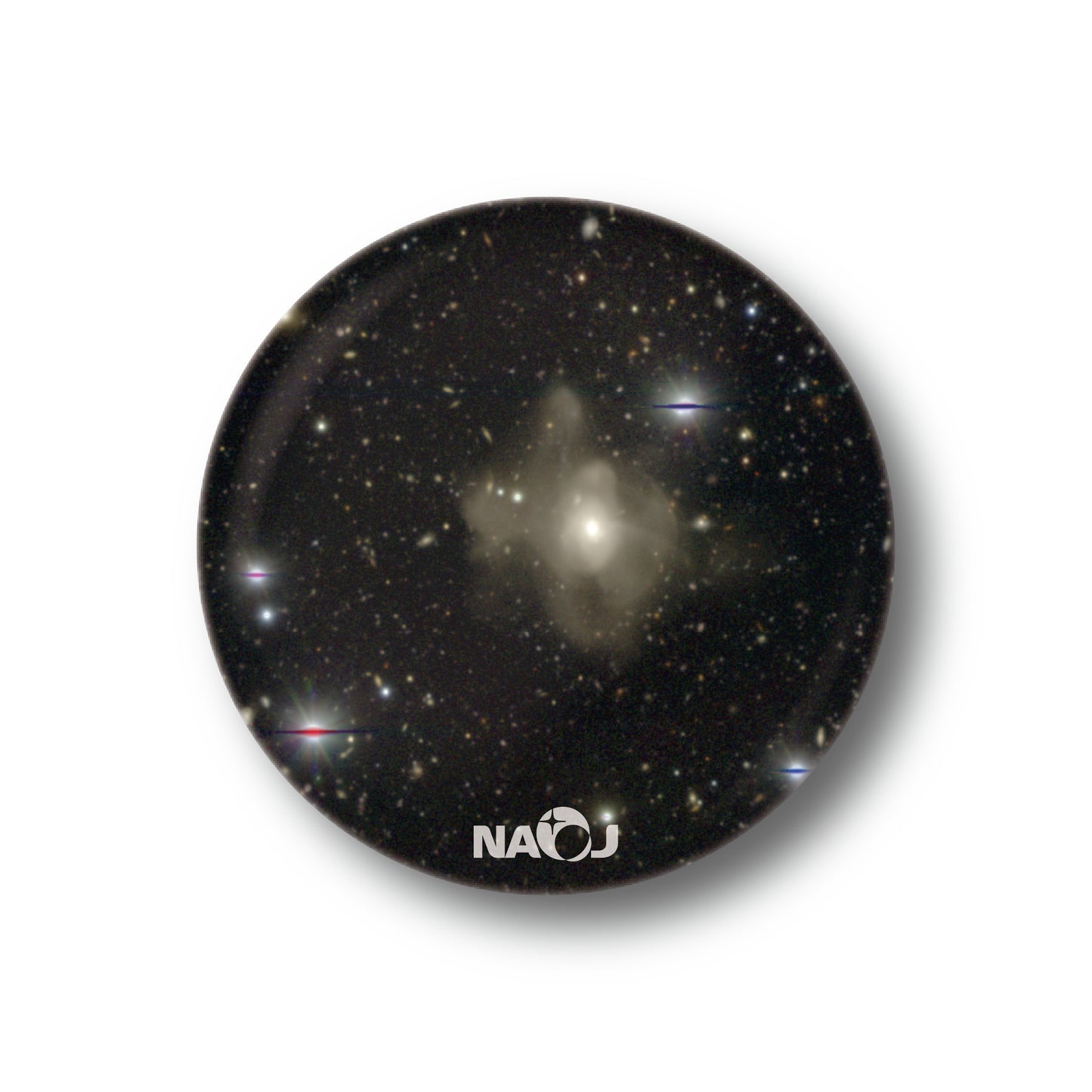 国立天文台  すばる望遠鏡HSCで見る宇宙  缶バッジ [小] 衝突銀河 2MASXJ16270254+4328340 01