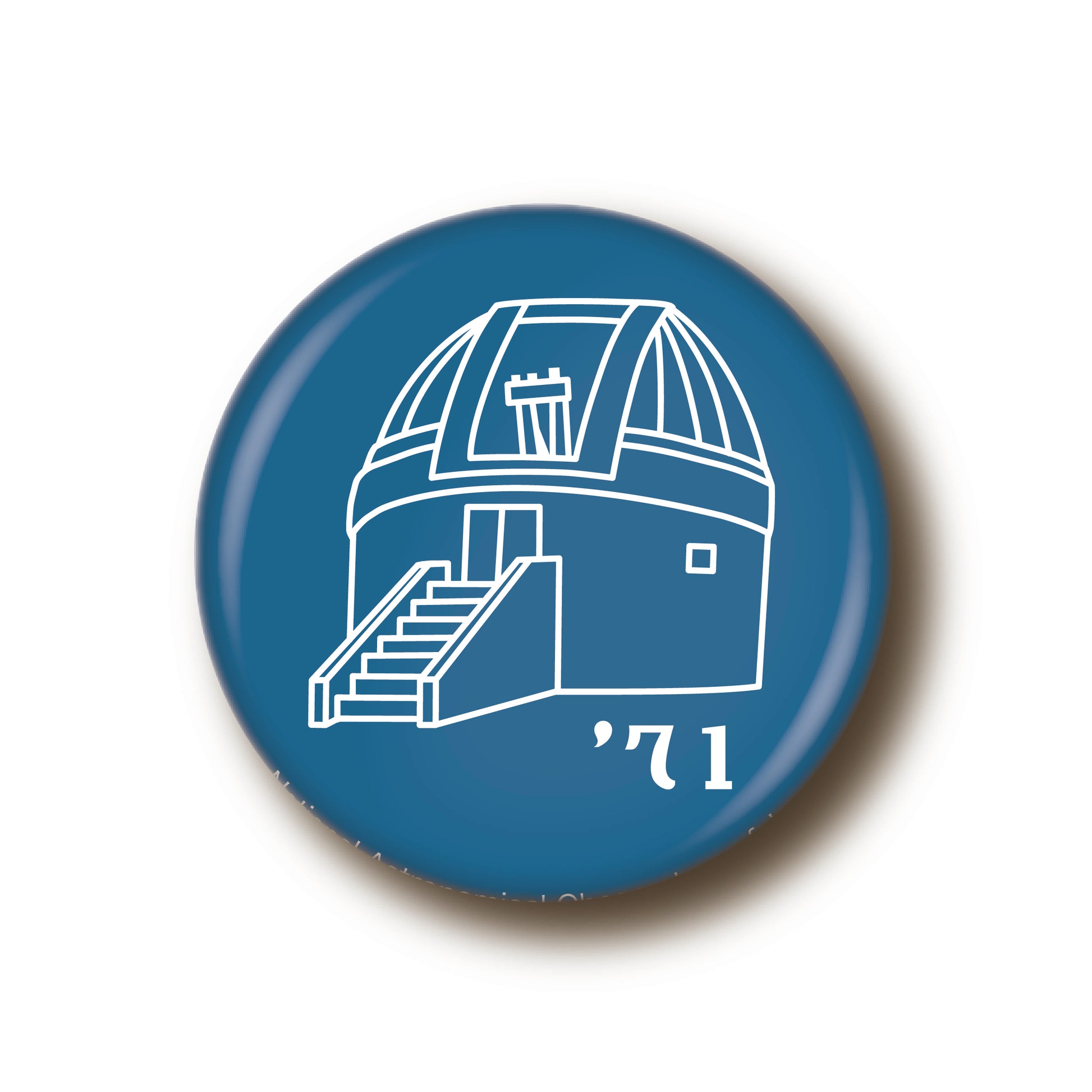 国立天文台  ロゴマーク  缶バッジ [小] ’71大赤道儀室 ブルー 01