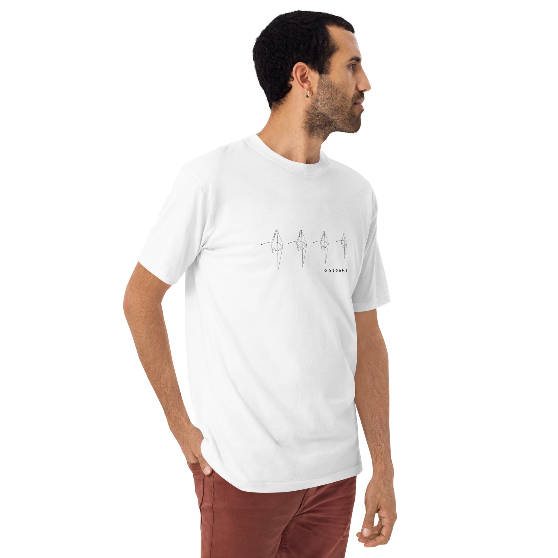 折り図 羽根 厚手Tシャツ [ライトカラー] ホワイト S 01