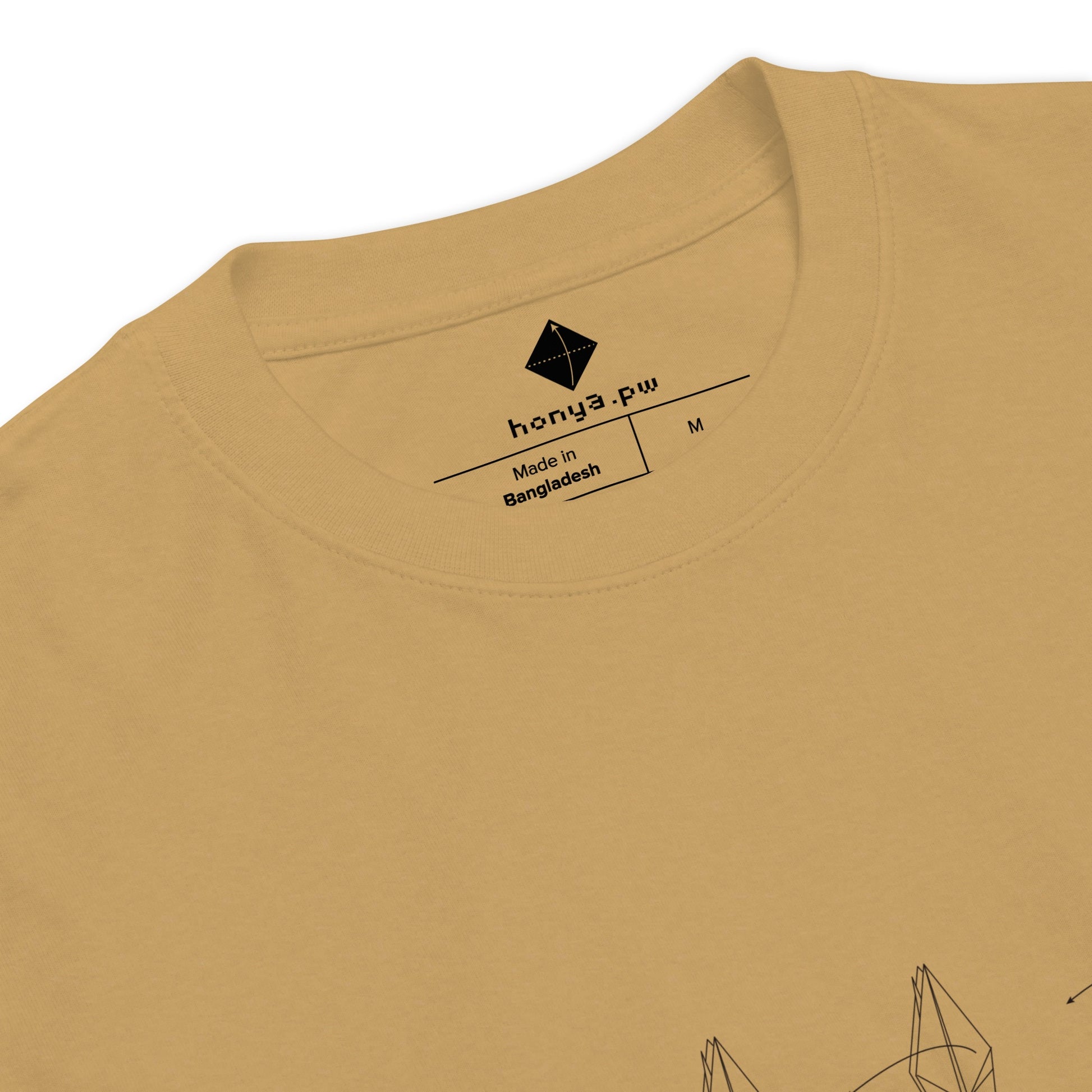 折り図 羽根 厚手Tシャツ [ライトカラー] ヴィンテージゴールド S 02