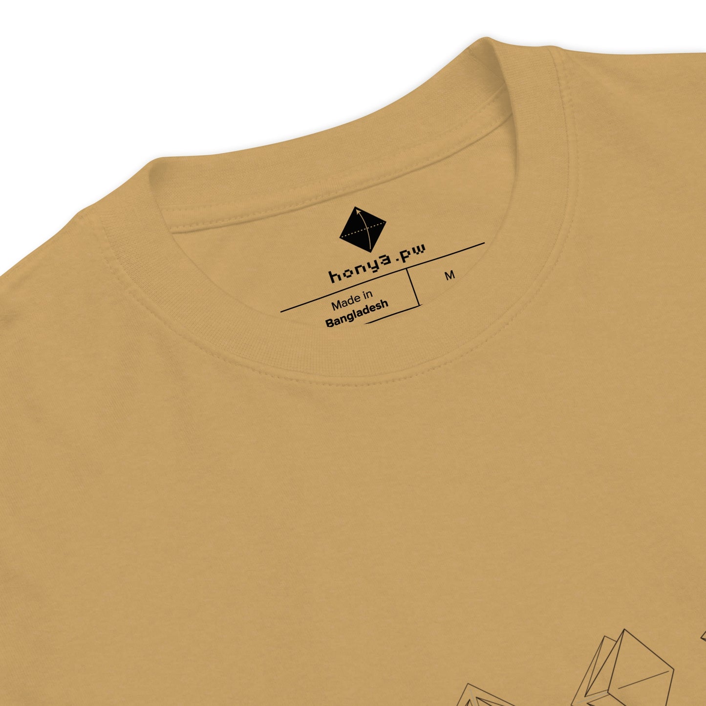 折り図 四角 厚手Tシャツ [ライトカラー] ヴィンテージゴールド S 02