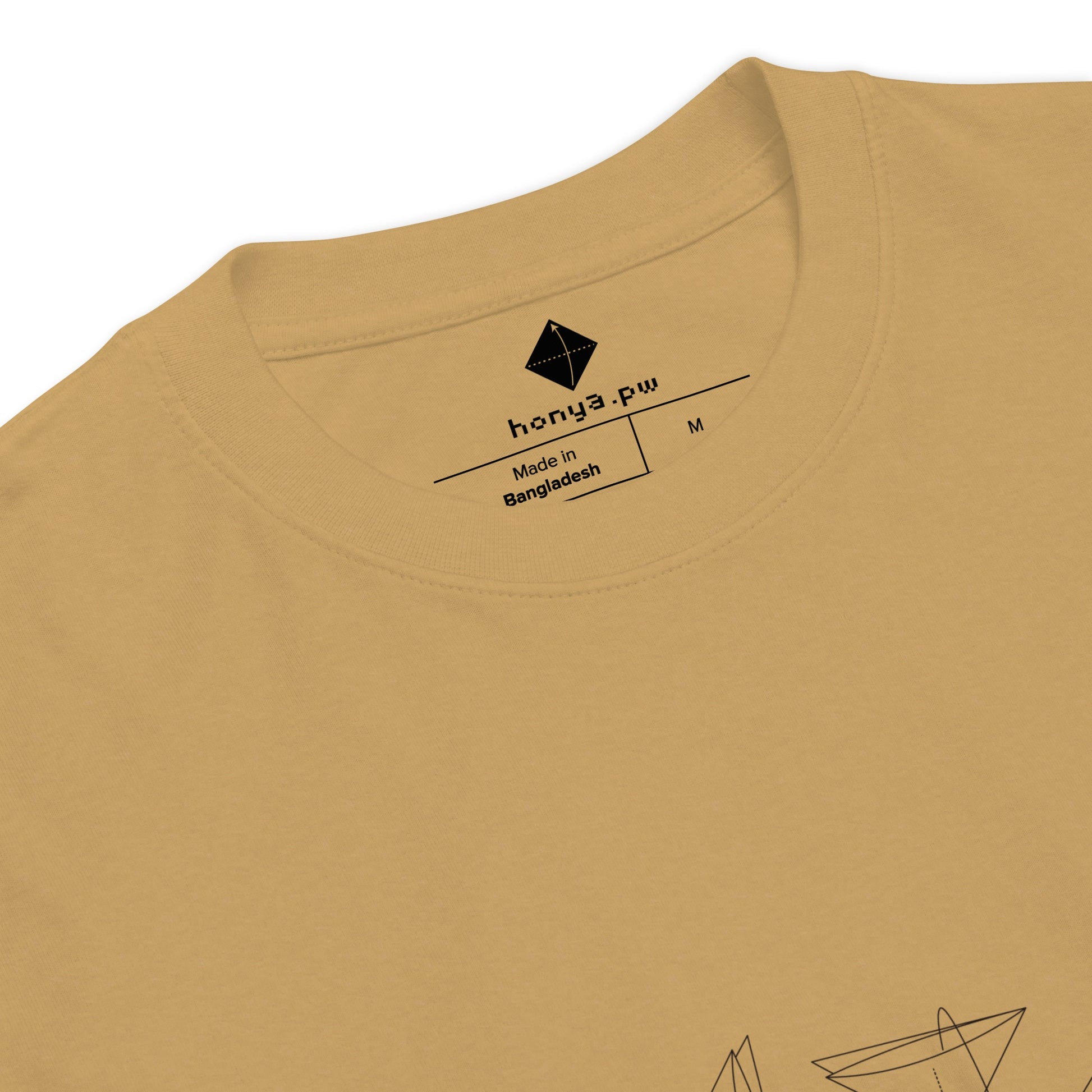 折り図 三角 厚手Tシャツ [ライトカラー] ヴィンテージゴールド S 02