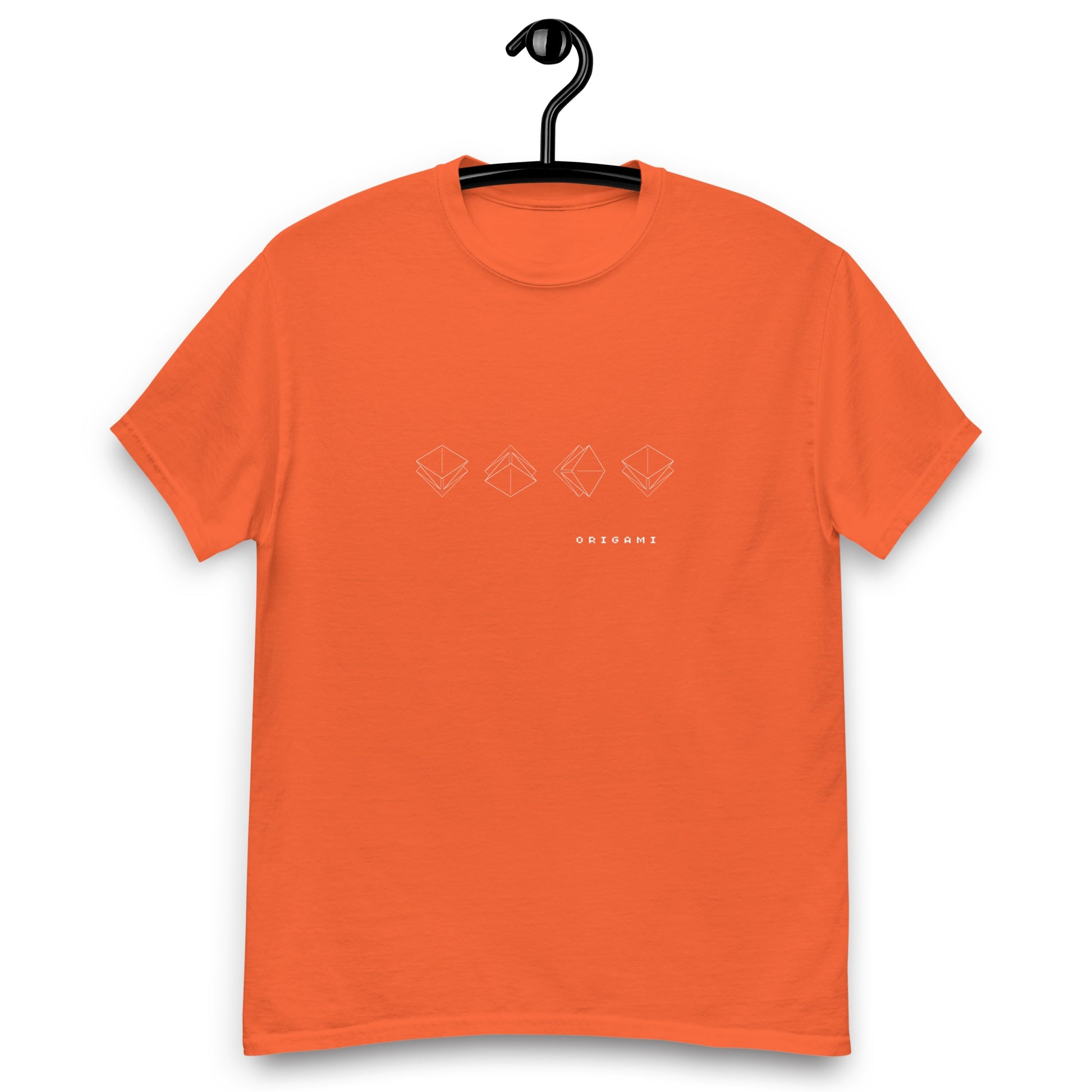 折り図 四角 クラシックTシャツ [ダークカラー] オレンジ S 02