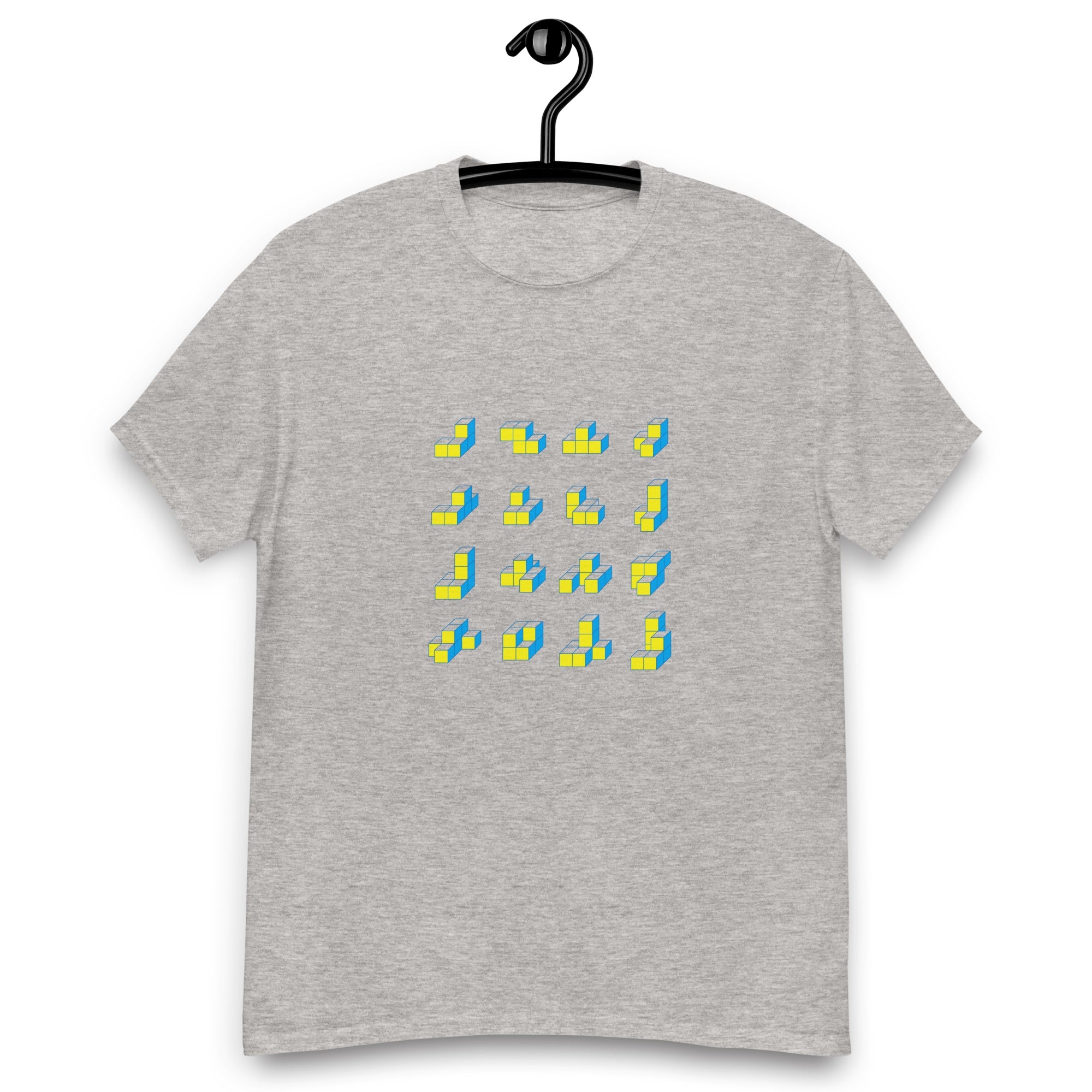 キューブ 黄×青 クラシックTシャツ [ライトカラー] – ホニャ