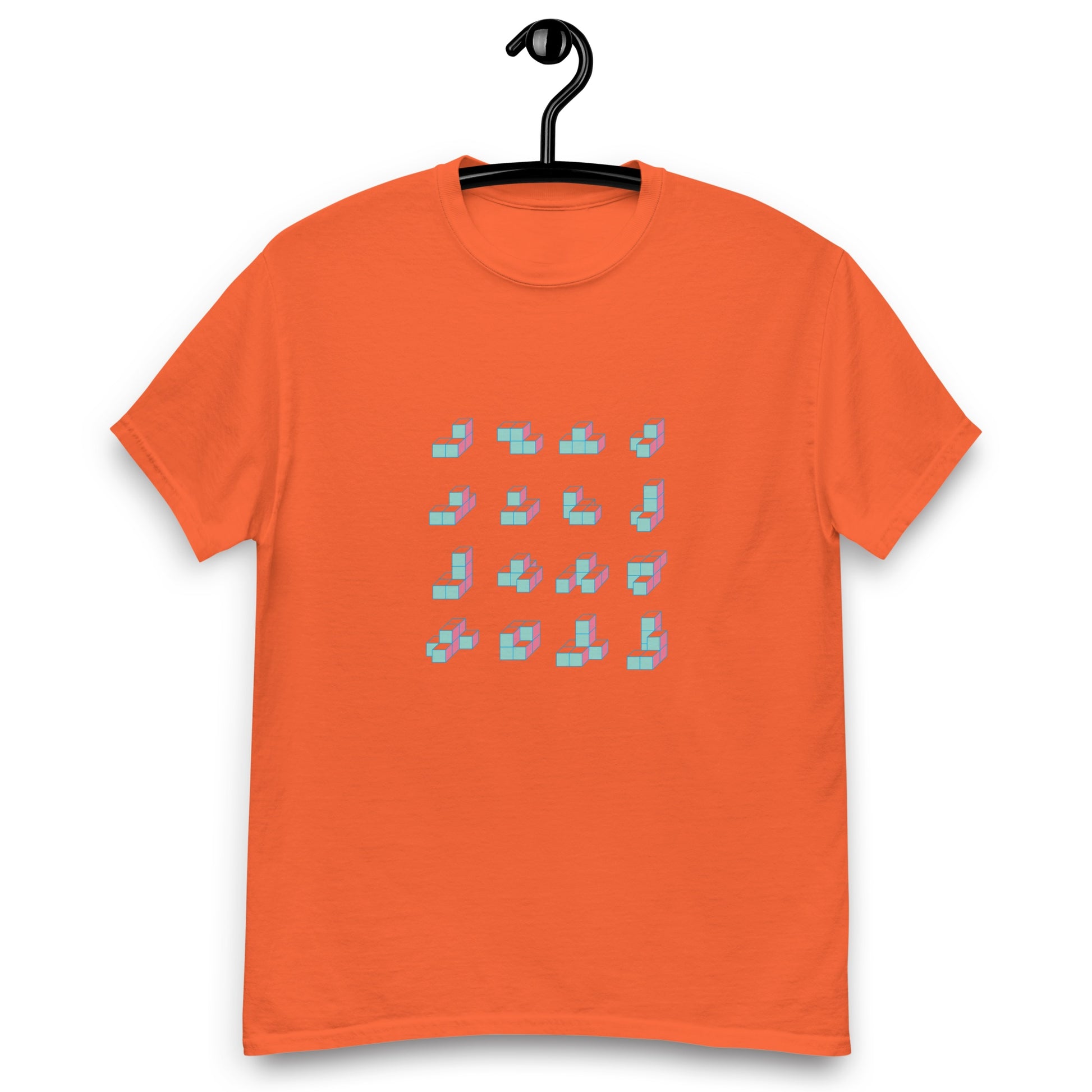 キューブ 薄青×ピンク クラシックTシャツ [ビビット] オレンジ S 02