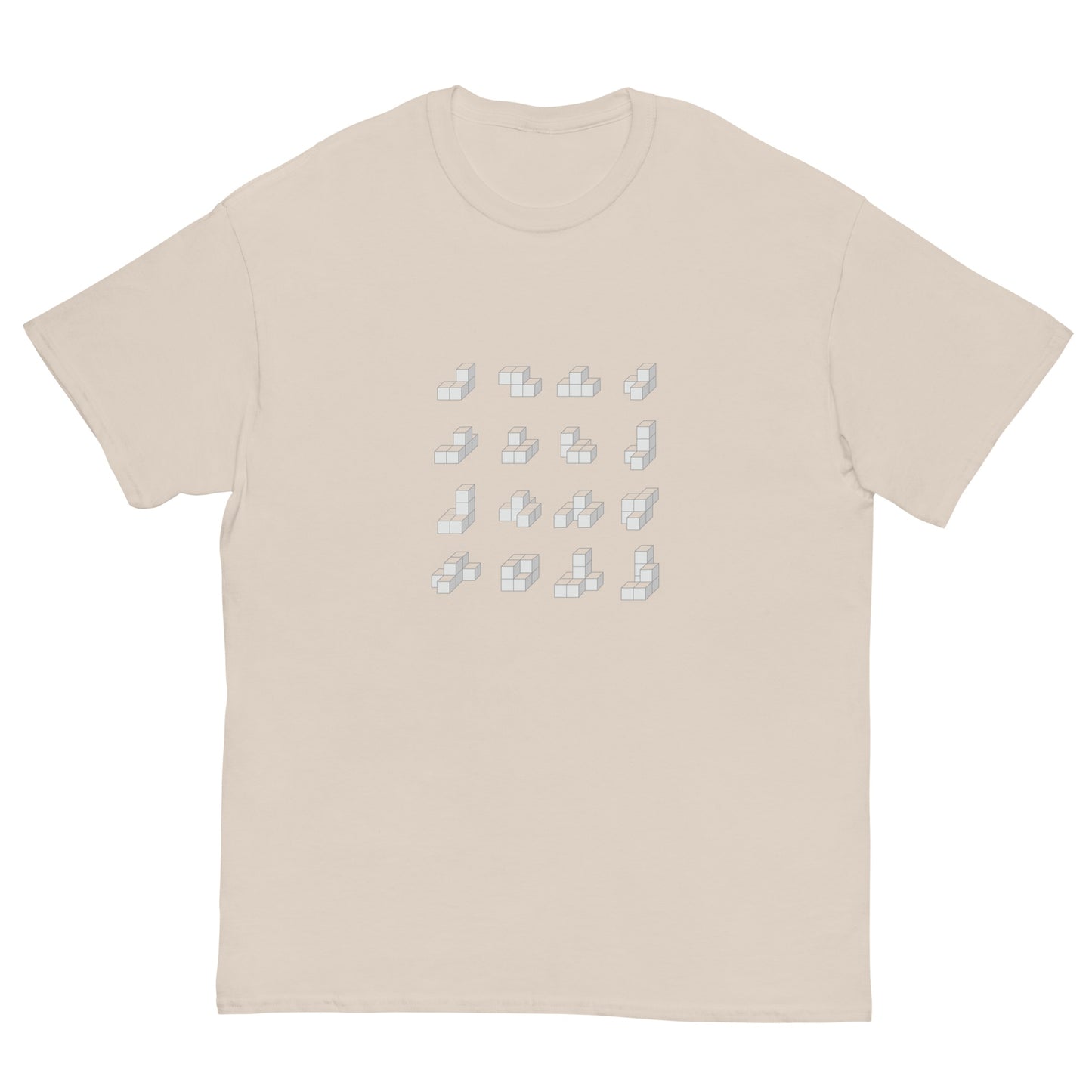 キューブ モノクロ クラシックTシャツ [ライトカラー] ナチュラル S 00