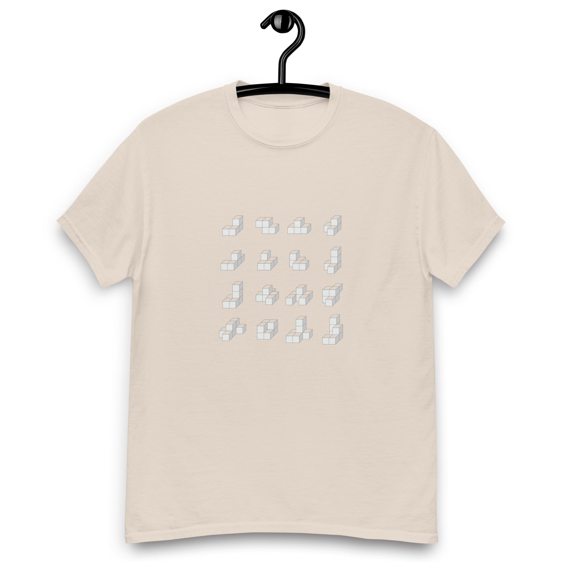 キューブ モノクロ クラシックTシャツ [ライトカラー] ナチュラル S 02