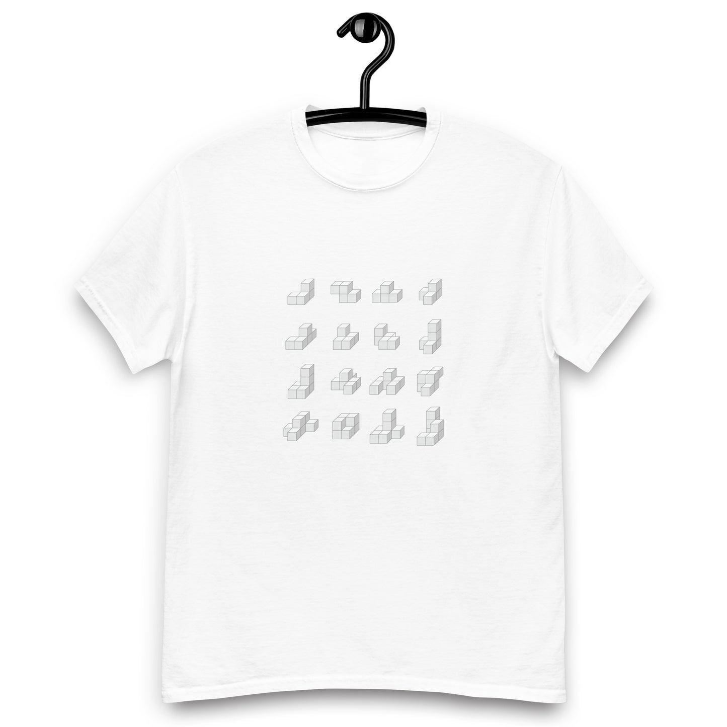 キューブ モノクロ クラシックTシャツ [ライトカラー] ホワイト S 02