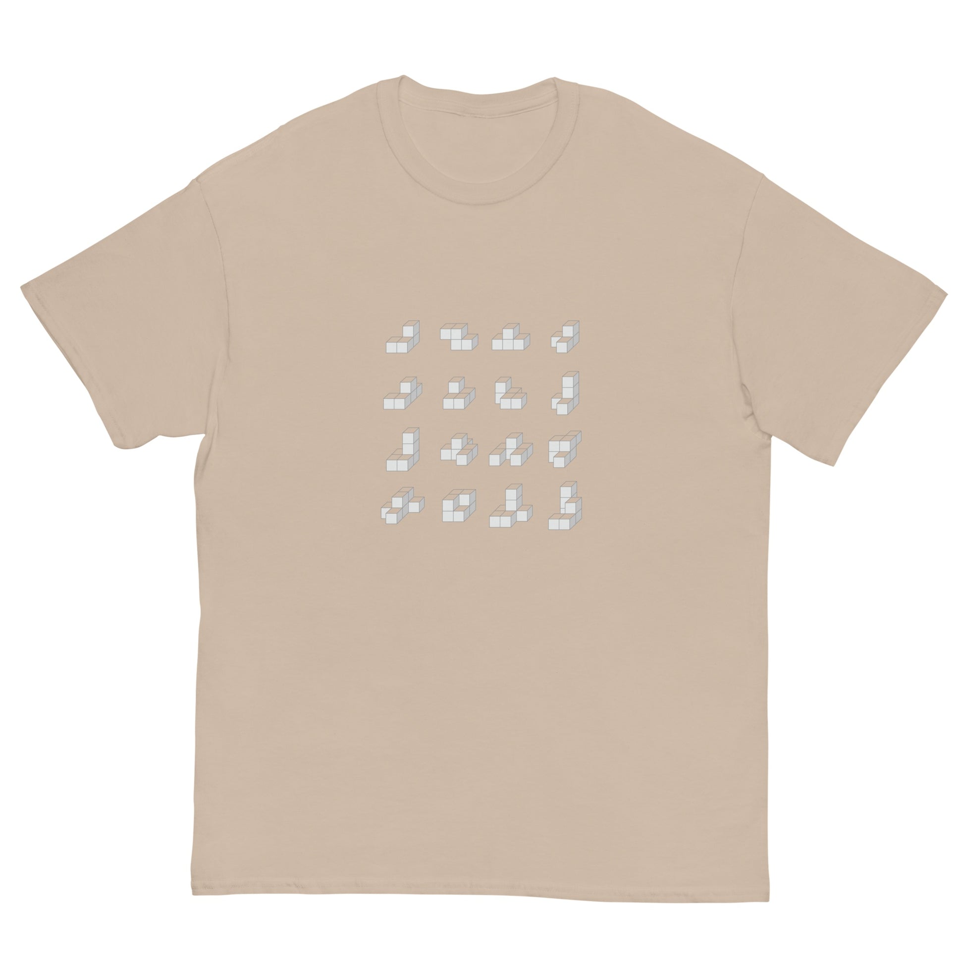 キューブ モノクロ クラシックTシャツ [ライトカラー] サンドカーキ S 00